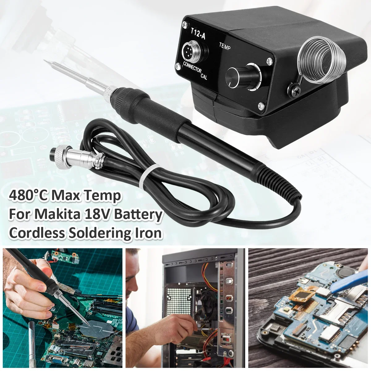 500W 480 °C Besi Solder Elektrik Tanpa Kabel Portabel Multifungsi Mesin Las Listrik DIY Rumah Tangga untuk Baterai Makita 18V