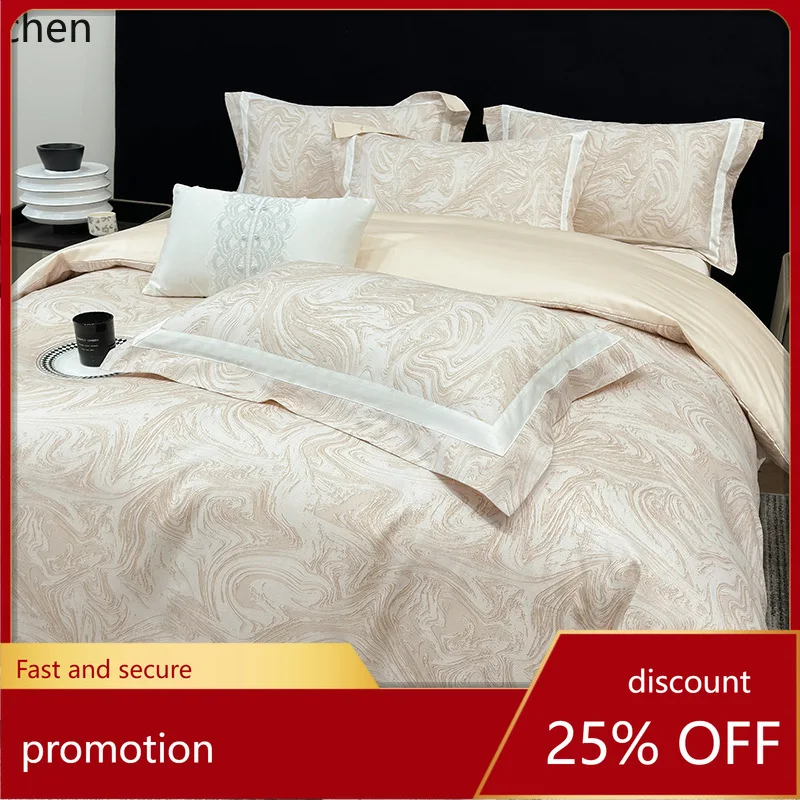 

HXL 100% Cotton Long-Staple Cotton Four-Piece Bedding Set with Fitted Sheet, Winter Milk Velvet