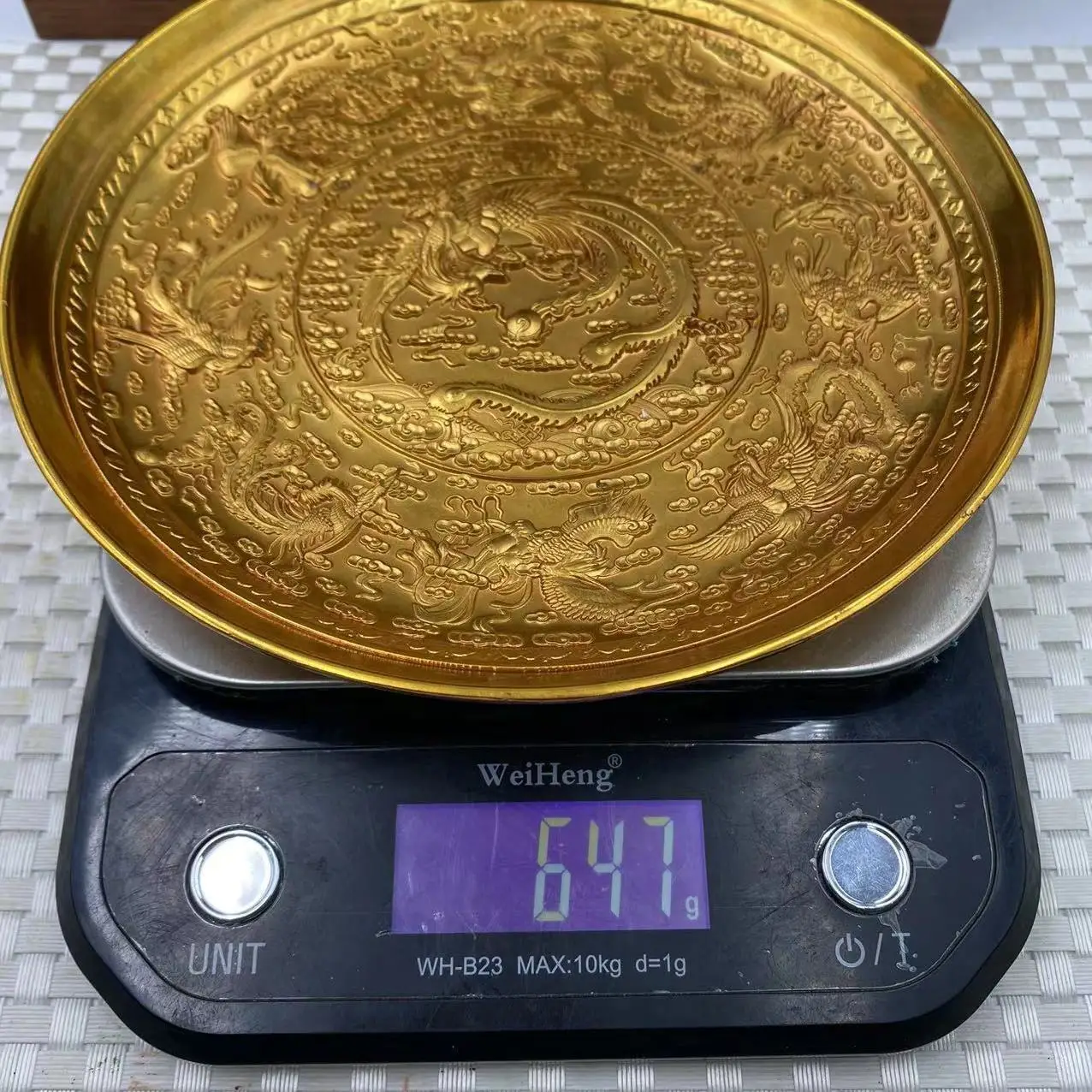 Qianlong imperial gift phoenix gold plate