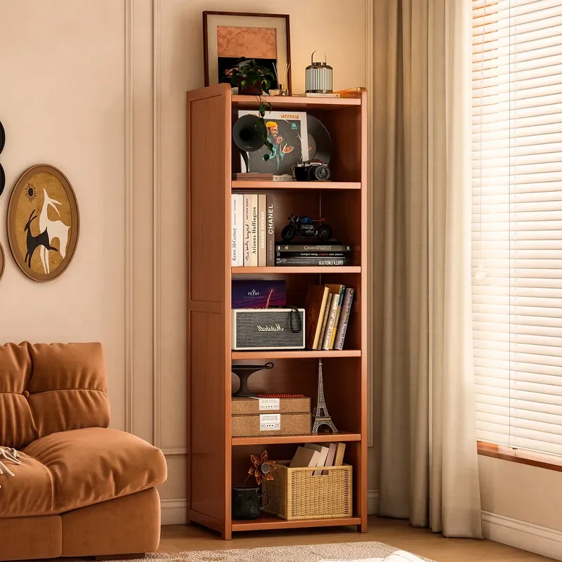 for Bookshelf Floor to Ceiling Shelf Integrated Against Wall Narrow Cabinet Storage Rack Simple Bookcase Household Corner