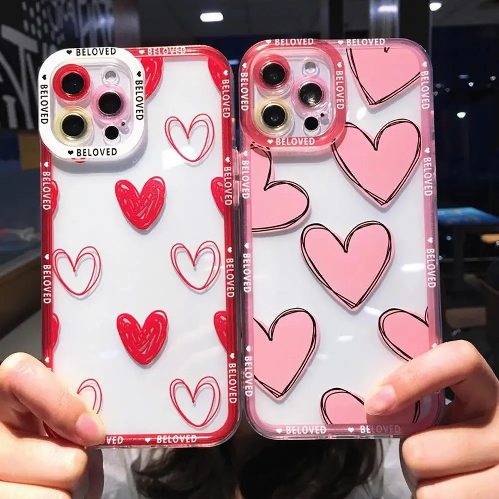 Case For Xiaomi Mi 11T Lite 5G Poco X3 X3GT M3 M4 Pro X5 X4NFC  cover Clear Silicone Funda girl Cartoon Love Heart