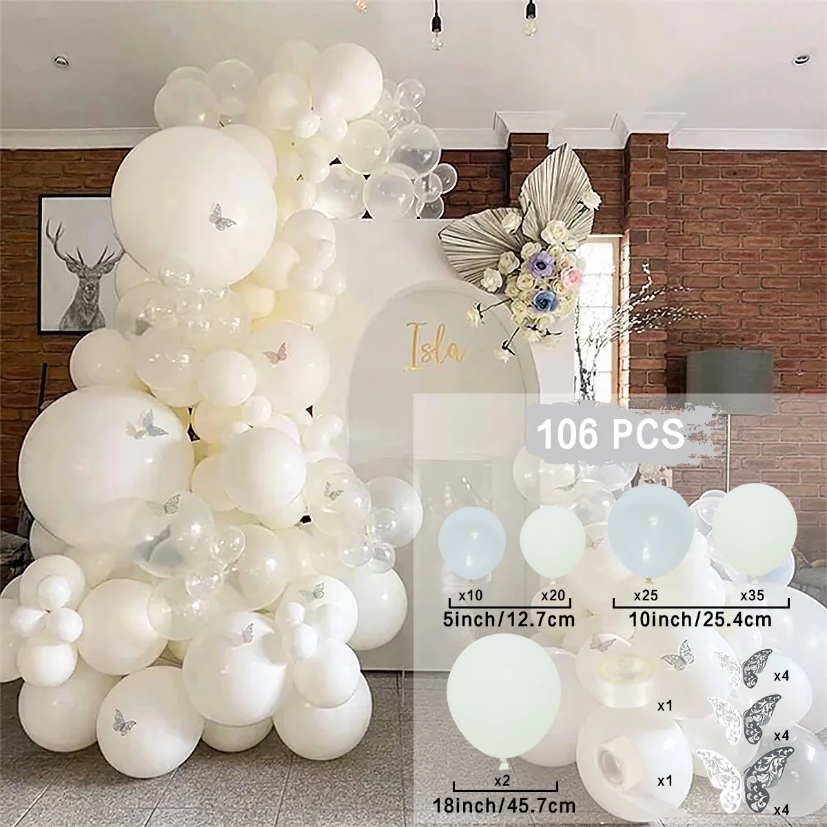 Czysty biały balon girlanda zestaw łuku przezroczysty lateksowy balon ślubna dekoracja urodzinowa balony na baby shower dla dzieci