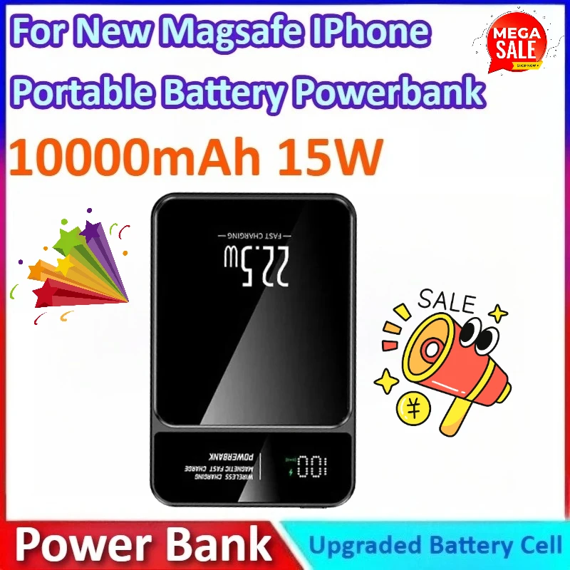 

New 10/20Ah 15W Wireless Fast Charger for Samsung S23 S22 for Magsafe IPhone 15 14 13 Xiaomi Magnetic Portable Battery Powerbank