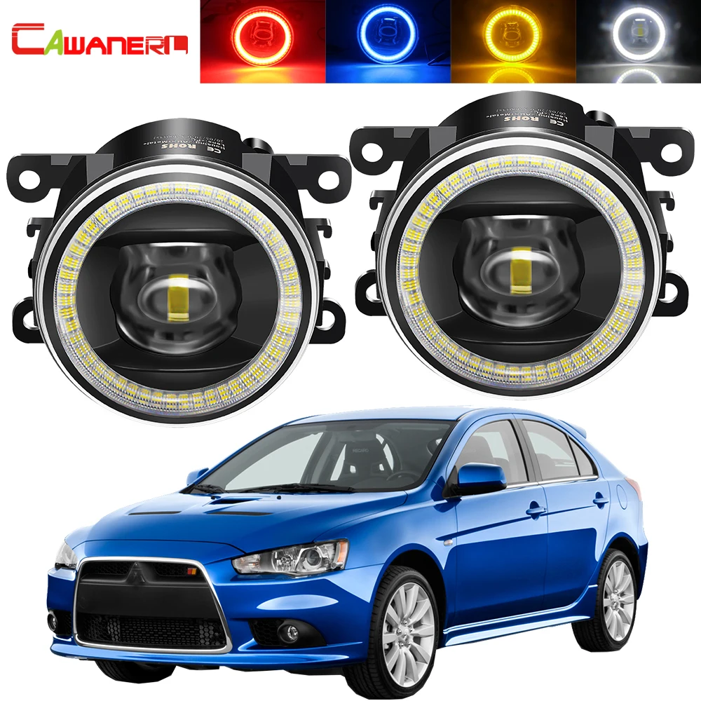 2 X 40W Car LED Fog Light Assembly For Mitsubishi Lancer Sportback 2009-2018 Angel Eye DRL Fog Daytime Running Lamp 4000LM 12V