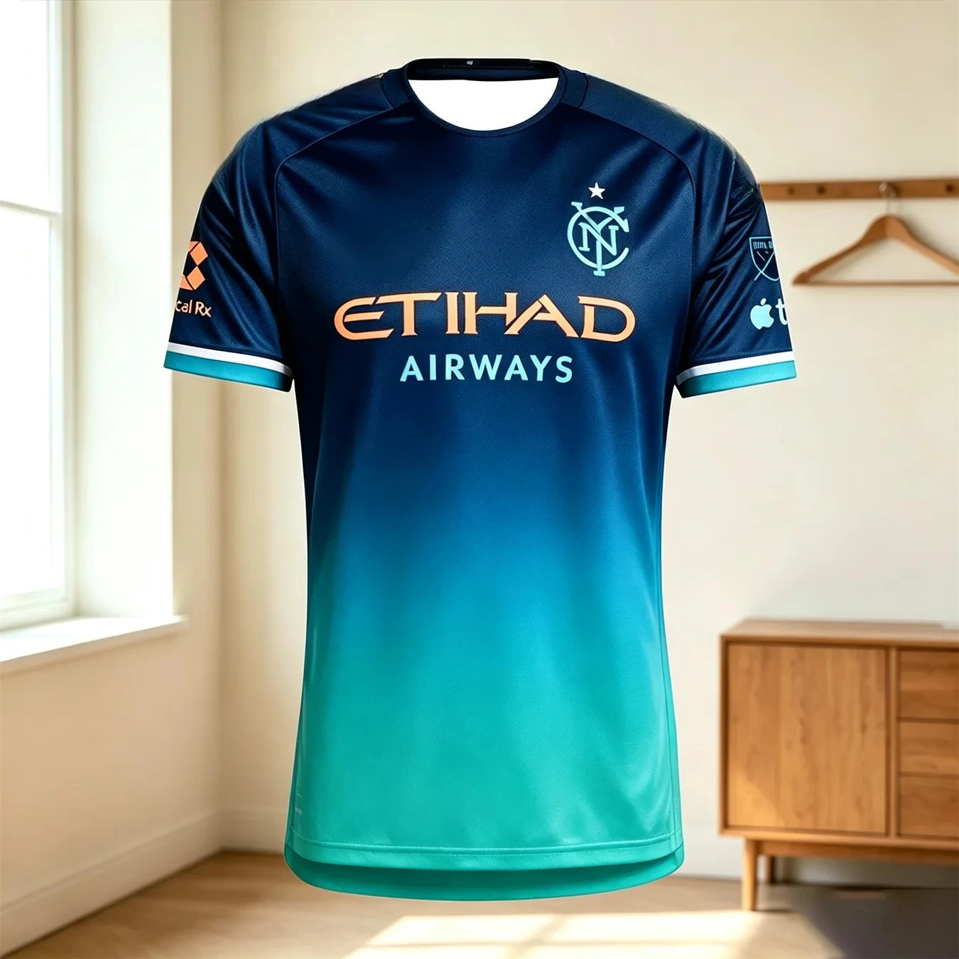 Gradient Color Soccer Jersey Unisex Short Sleeve Football Training Shirt Breathable Sport Tops Casual Team Tee for Men Women