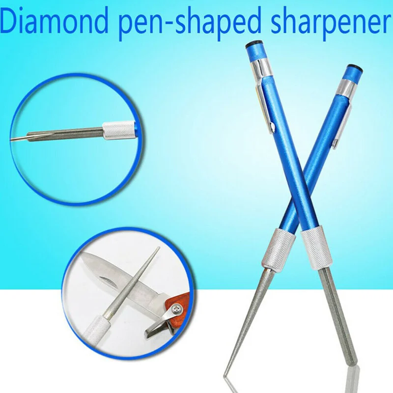 Aiguiseur de couteaux rétractable en diamant, aiguiseur de couteaux à lame dentelée, mini aiguiseur de couteaux de poche pour la cuisine, la pêche en plein air