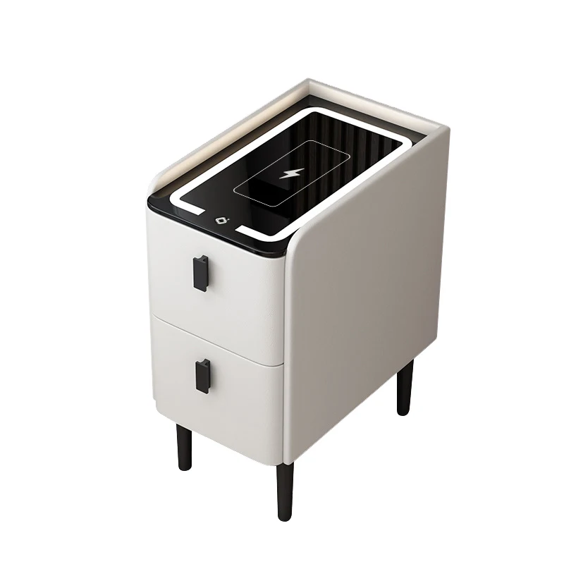 

Simple Solid Wood Smart Bedside Table Network Red Bedroom Mini Locker Narrow Side Storage Cabinet