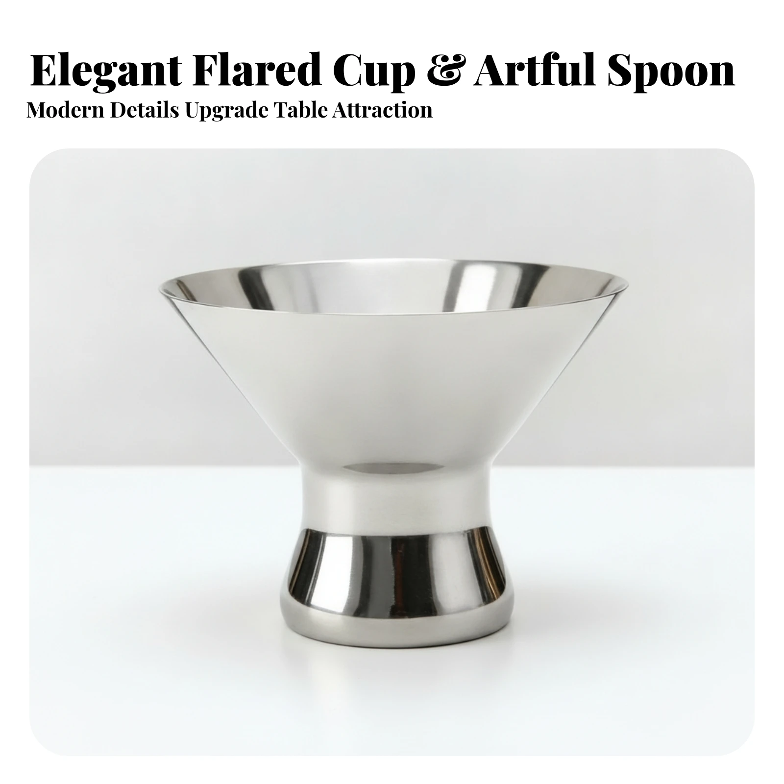 Stainless Steel Dessert Cup Thickened Flared Goblet Dessert Cup Tableware Reflective