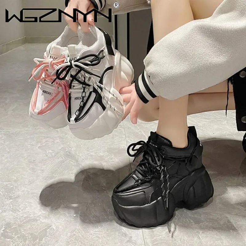 

Platform Shoes Chains Women's Sneakers Heightened Breathable Casual Shoes Designer Shoes for Women Fashion Thick-soled Sneakers