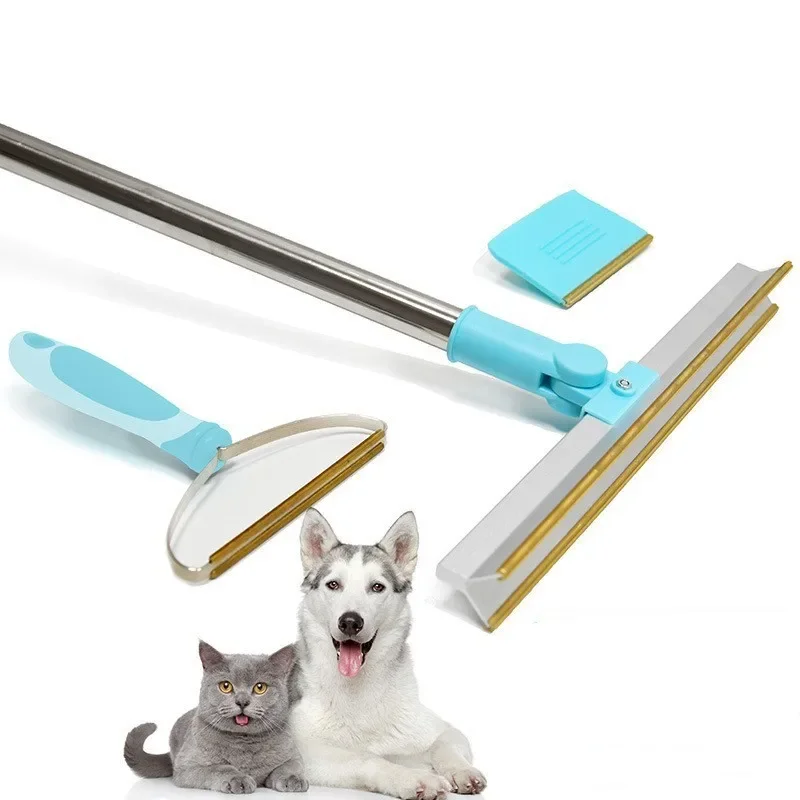 

# Long Handle Plastic Pet Hair Remover For Home Carpets Poop Bags Included