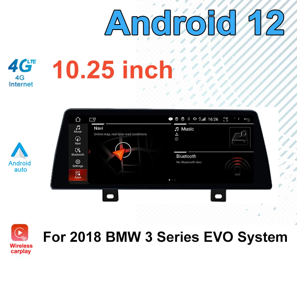 

Android 12 For 2018 BMW 3 Series EVO System 10.25 Inch Android Headunit Carplay Monitors Car Auto Multimedia Radio Player