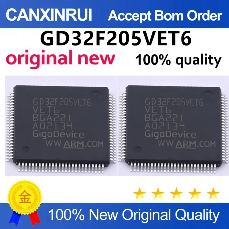 （5pcs-10pcs）Original GD32F205VET6 LQFP-100 ARM Cortex-M3 32-bit microcontroller MCU chip