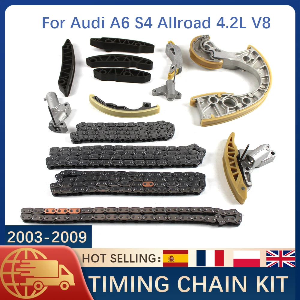 

Timing Chain Kit For Audi A6 S4 Allroad 4.2L V8 BHF BNK BAT BAS 2003-2009 Engine Timing Set Replacement For Quattro BHF Engine