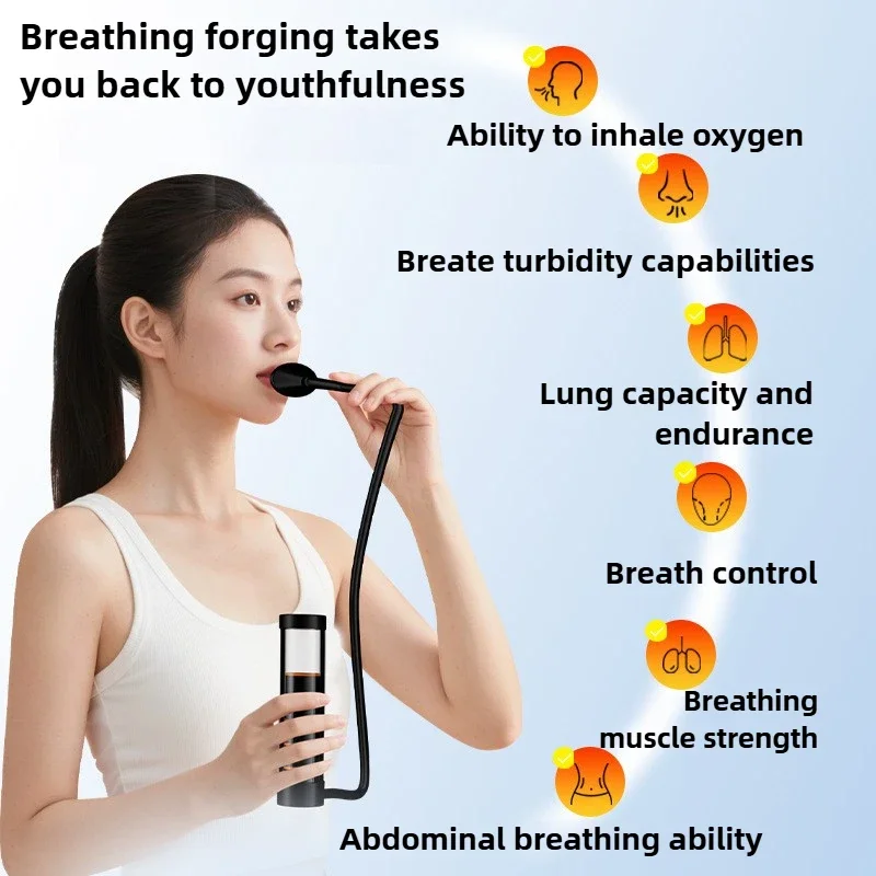 

Breathing Exercise Device - Lung Capacity Trainer for Adults Handheld Exerciser Portable & Washable Breathing Dumbbells