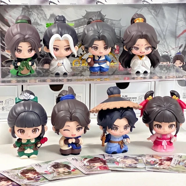 

The Sword Comes Q Version Series Blind Box Kawaii Аниме Кукла Фигурки Mystery Box Украшение рабочего стола Подарки на день рождения Игрушки