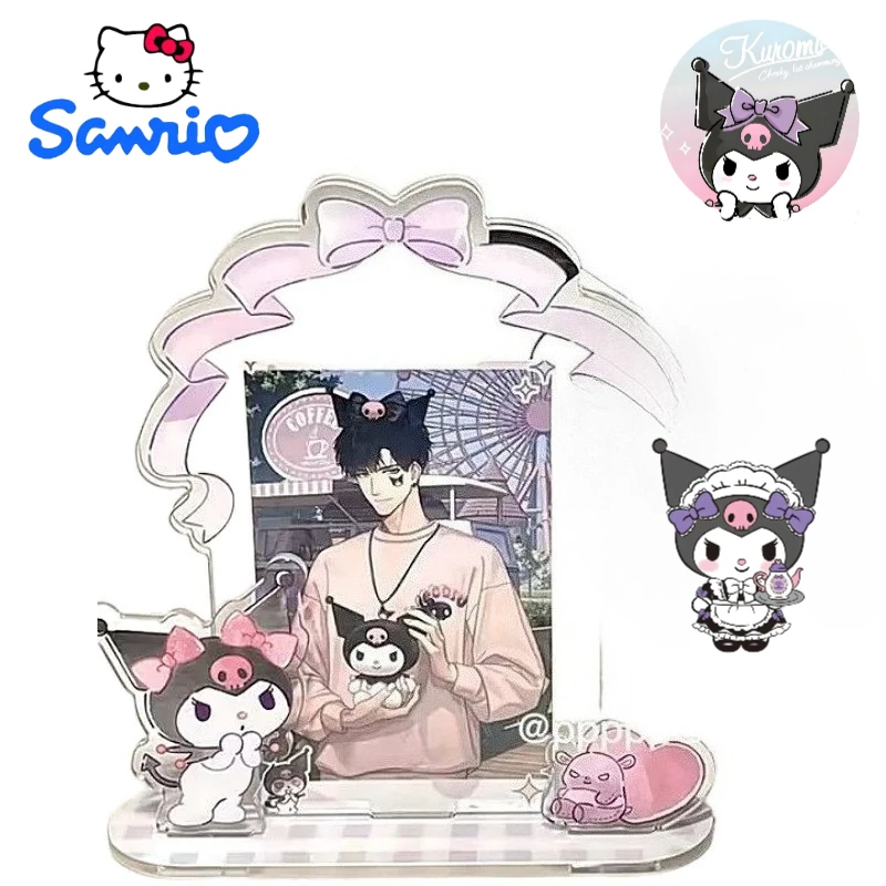 

Sanrio Kuromi мультфильм милая акриловая фоторамка креативная каваи 3-дюймовая подставка для карт студенческий настольный орнамент украшение подарок