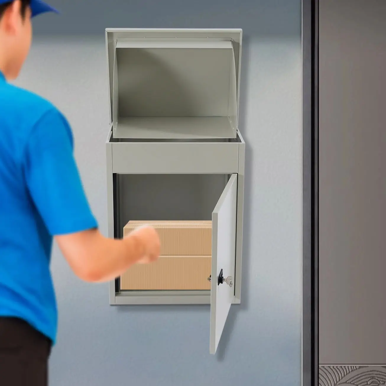 

Box Suggestion Wall Mailbox Package Drop Box for Secure Parcel and Mail Delivery for Small and Medium Sized Packages