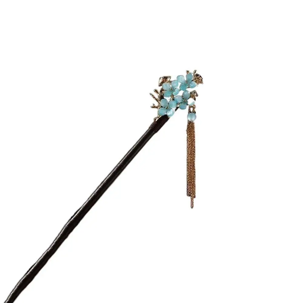 

Tassel For Women Hair Clasp Hanfu Imitation Jade Chinese Style Hairpin Hair Accessories Wooden Hair Fork Flower Hair Sticks