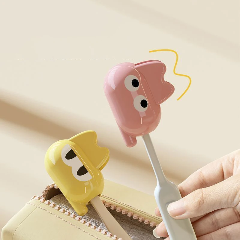 1Pc Cartoon Plastic Toothbrush Clip - Dustproof Portable Head Cover Protective Cap For Electric Toothbrush