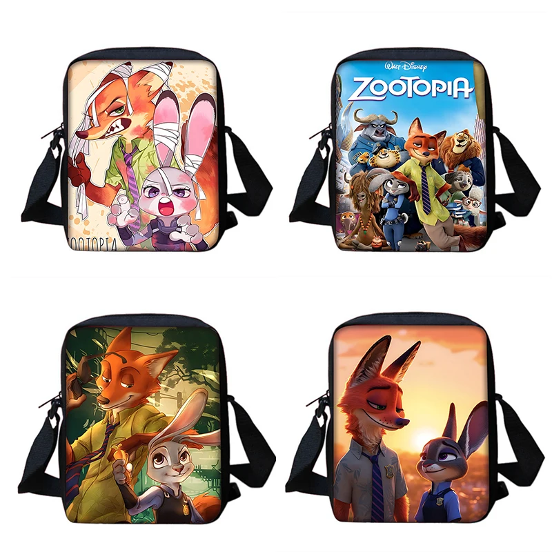 Boy Girls Cartoon Cute Zootopias Printed Shoulder Messenger Bag Child Casual Handbag Men Women Phone Bag Shopping Bag