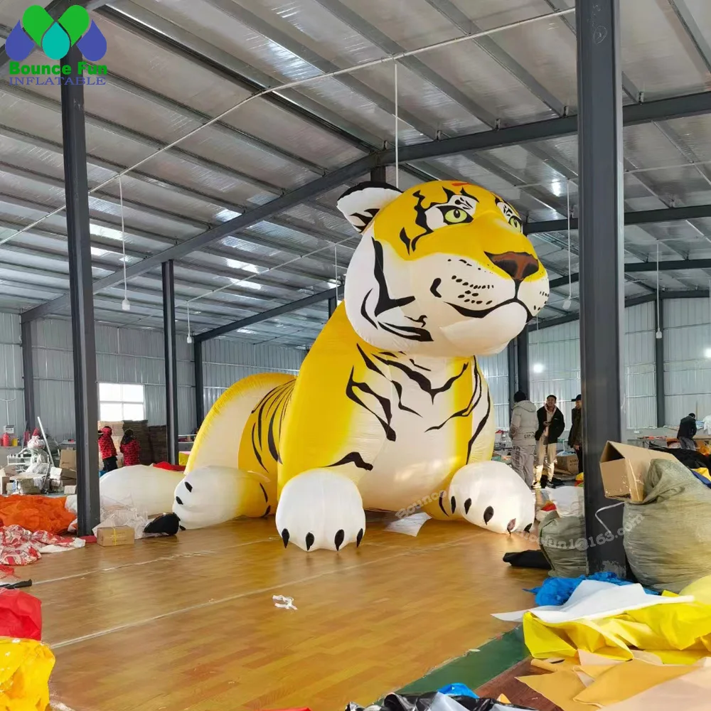 Mascotte animale gonflable personnalisée pour la publicité extérieure et la promotion, tigre couché populaire