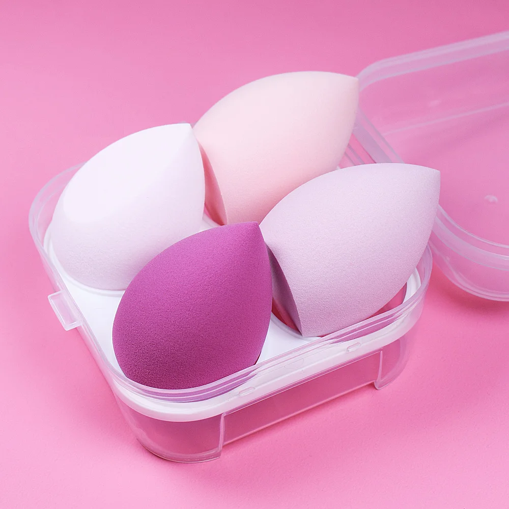 HUAZDS 1/4/pcs Makeup Blender Cosmetic Puff Makeup Sponge with Storage Box Foundation Powder Sponge Beauty Tool Women Make Up