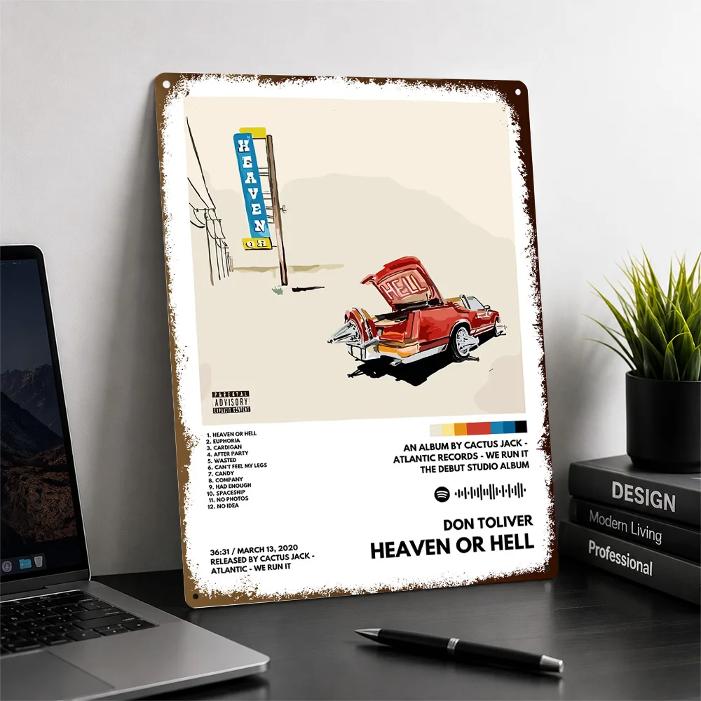 Don Toliver Heaven Or Hell Album Aluminum Poster Graphic Wall Art For Listening Room Personalized Metal Sign Housewarming Gift
