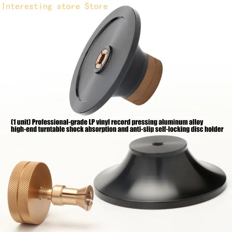 Gewichtsstabilisator mit dunkler Schallplattenklemme für Heimschallplatten mit Mittelhalt 55KC – Detail 2