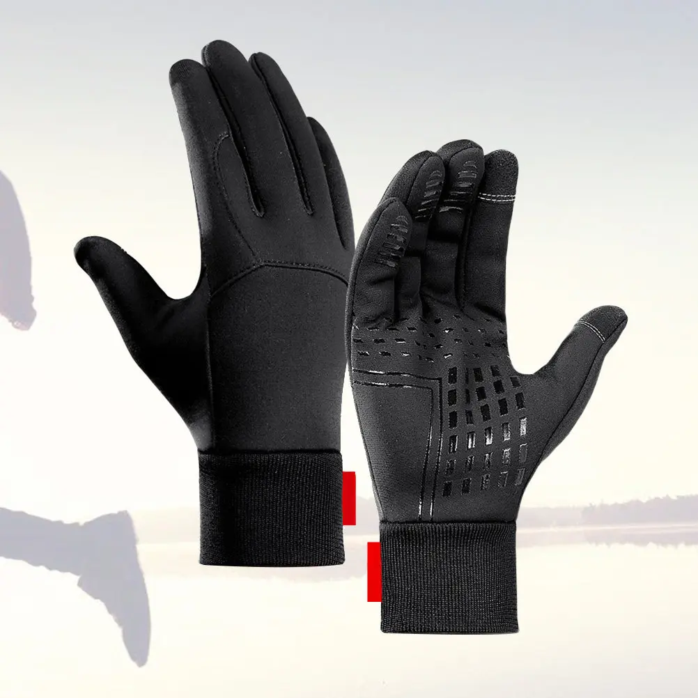 

1 пара лыжных перчаток с сенсорным экраном, черные, ветрозащитные, водонепроницаемые, теплые, дышащие, с противоскользящей подошвой для езды на велосипеде, пеших прогулок, занятий спортом на открытом воздухе