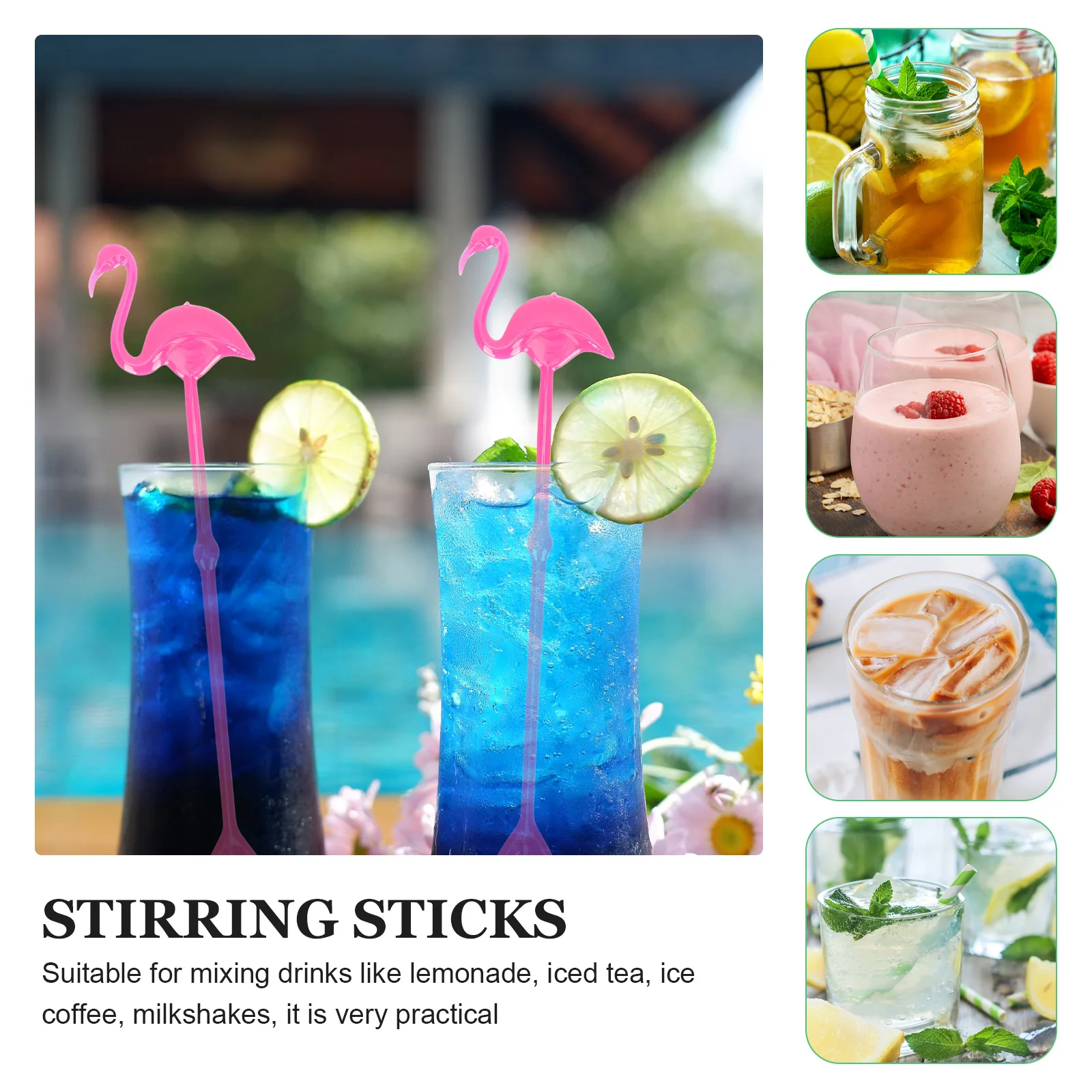 

12Pcs Flamingo Drink Stirrers Plastic Cocktail Stirrers Safe and Practical for Home Parties and Institutions Beverage Rod