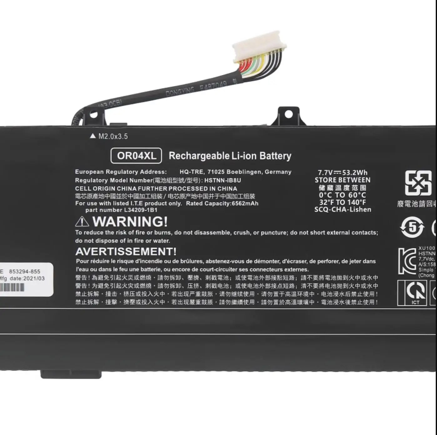 HSTNN-IB8U OR04XL Laptop Battery For x360 830 G5 G6 Series HSTNN-IB8U HSTNN-DB9C L34449-002 53.2WH