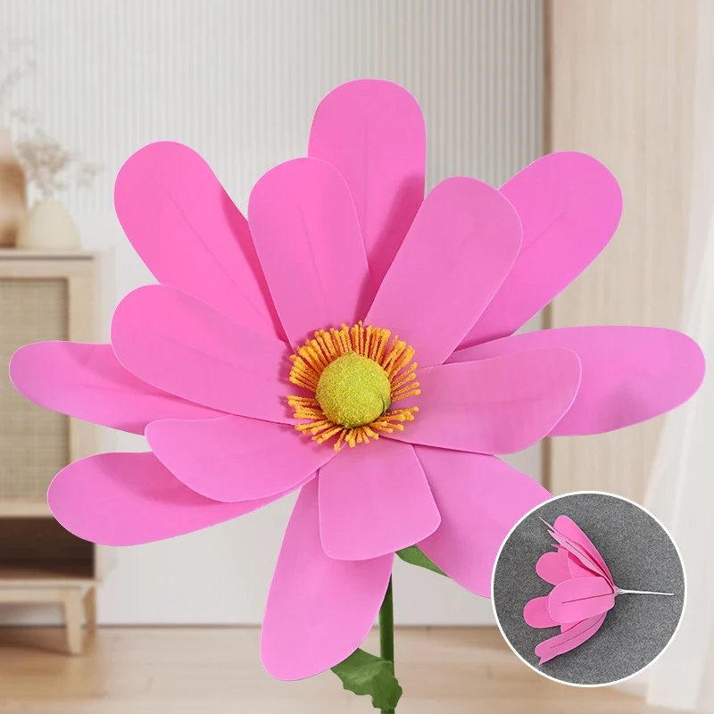 foam chrysanthemum wedding party celebration decoration store interior display giant flower head flores gigantes com suporte