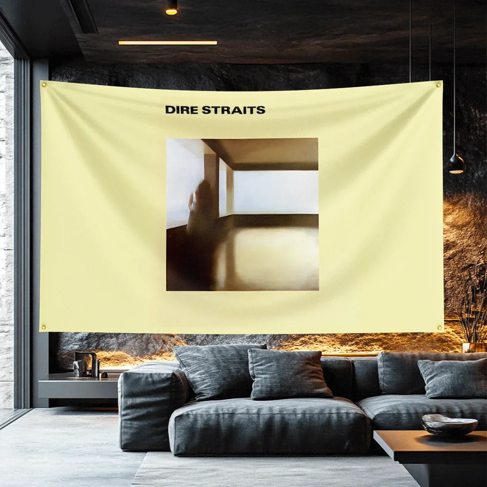 Dire Straits Inspired Retro Flag  Polyester Banner For Bedroom Wall Decor Vintage Music Lover