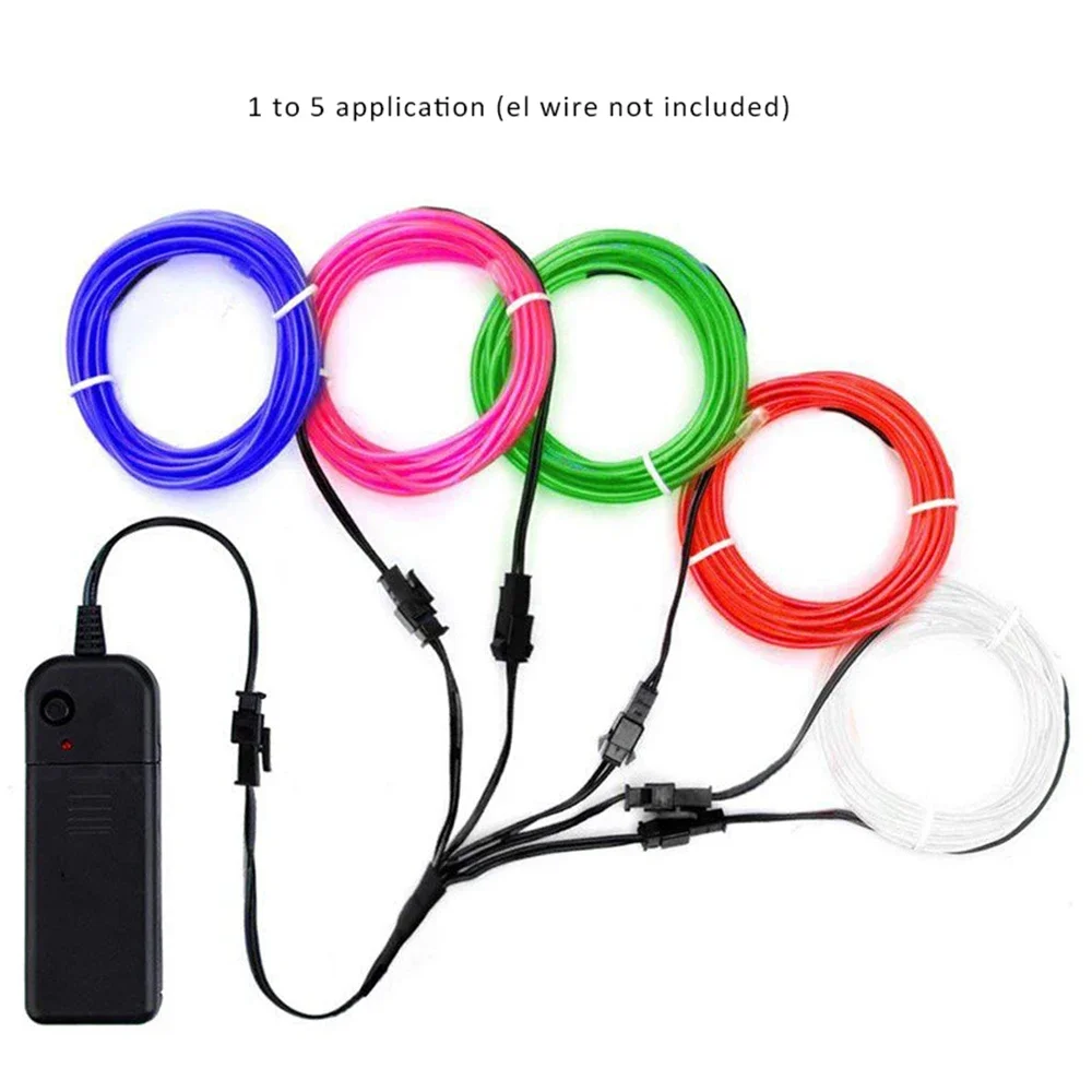 2pin EL Wire Splitter Connector 1 to 2 3 4 5 6 7 8 9 10 Ways Cable LED Neon Light Wiring Fittings Splitting Wire Lamp Accessorie