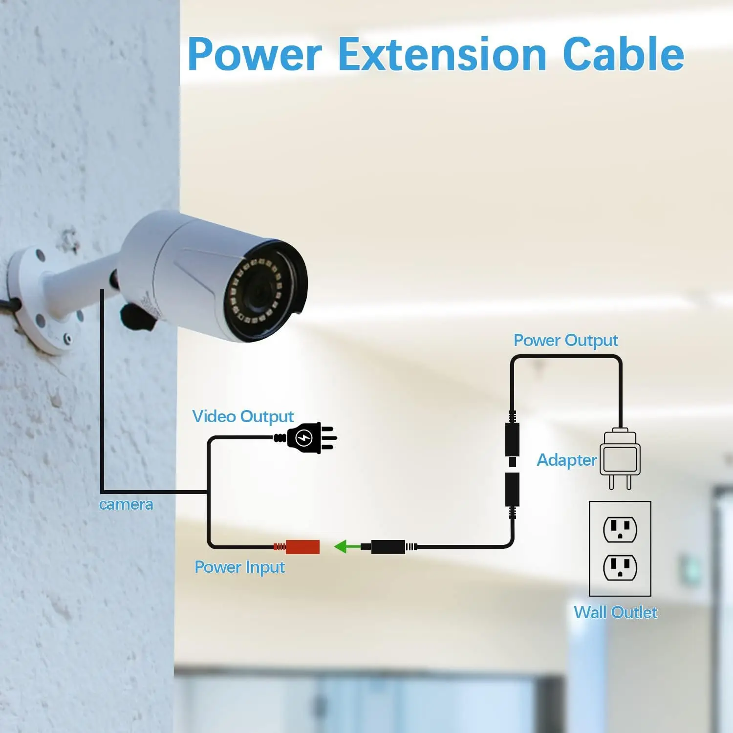 CCTV 10Meters 33FT 2.1x5.5mm Dc 12v Power Extension Cable for Audio Security Cameras Ip Camera Dvr Standalone Led Strip light