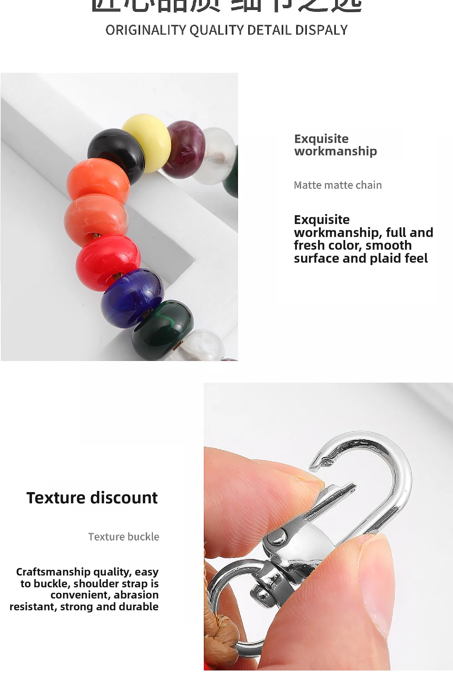 Colored Beading Bag Handle For Longchamp Mini Pearl Chain Bag Strap Shoulder Strap Bag Decoration Bag Replacement Accessories