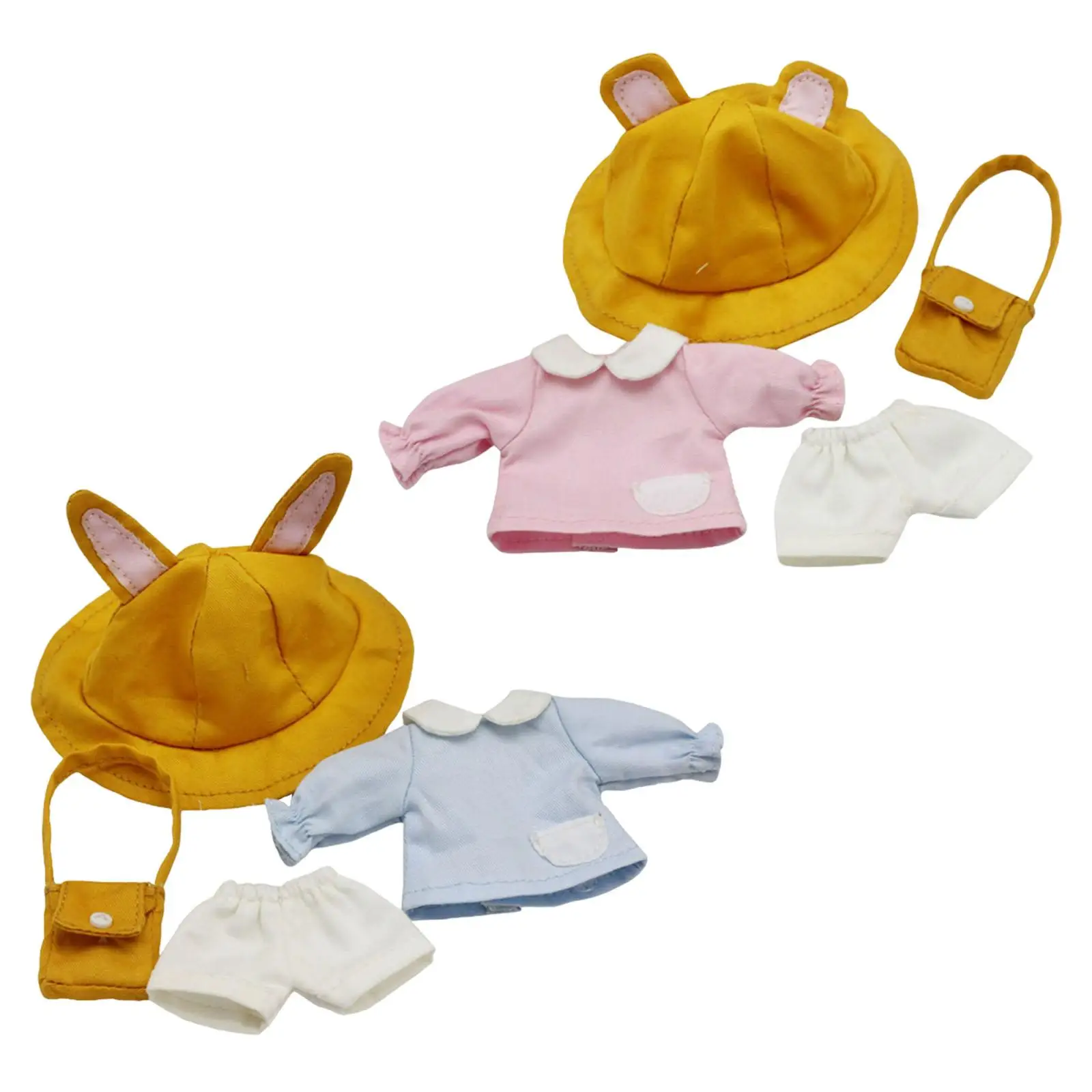 4 Pieces 1/12 Fashion BJD Doll Clothes Dress up Accessories with Bag and Hat Outfits for Doll