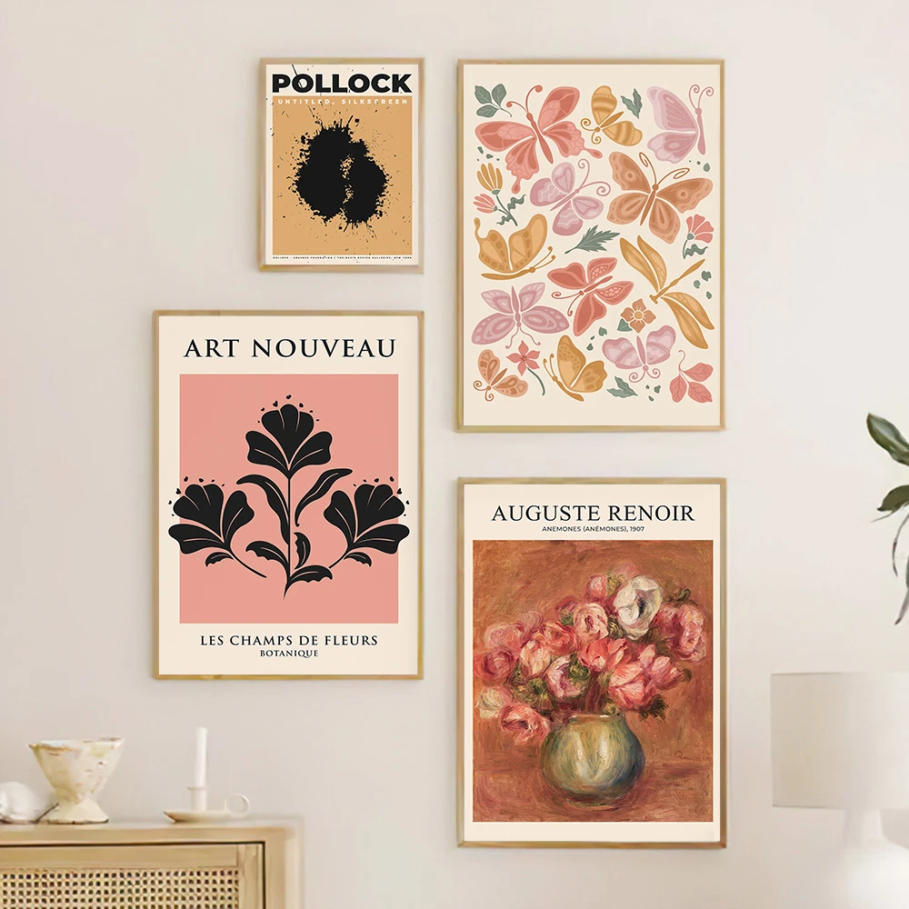 مجموعة المعرض خمر مكونة من 12 مطبوعة جدار الفن زهرة السوق ماتيس باوهاوس المشارك مجردة قماش اللوحة الشمال ديكور المنزل