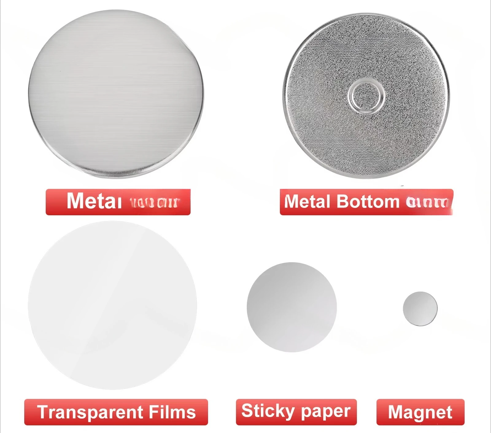 58mm/2.28 inch – Metal Badge Parts with Magnet, Bottle Opener, Mirror Inserts 1000 Sets Button Maker Supplies