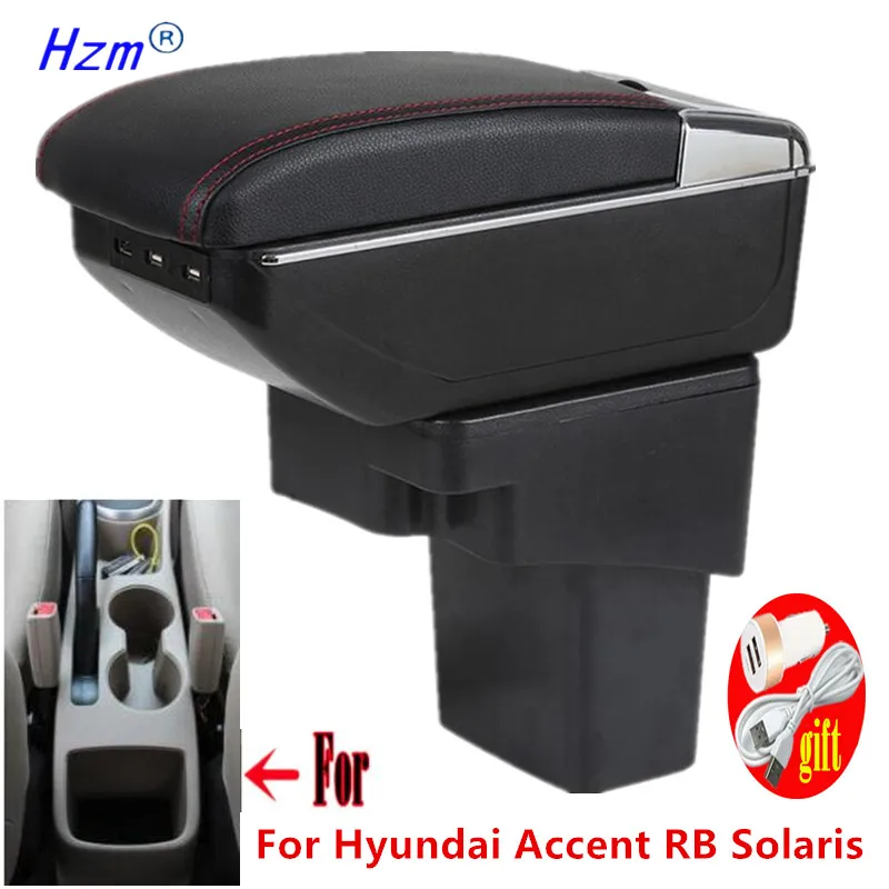 Car Armrest For Hyundai Accent RB Solaris 2011-2016 Centre Console Storage Box Arm Rest Rotatable 2012 2013 2014 2015