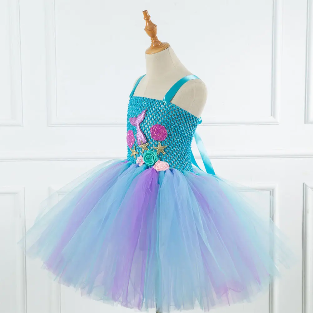

Girls Tutu Skirt Mermaid Theme Dress Party Birthday Size 10-12Y Fit 140Cm Girls Gauze Skirt Princess Dress for Kids