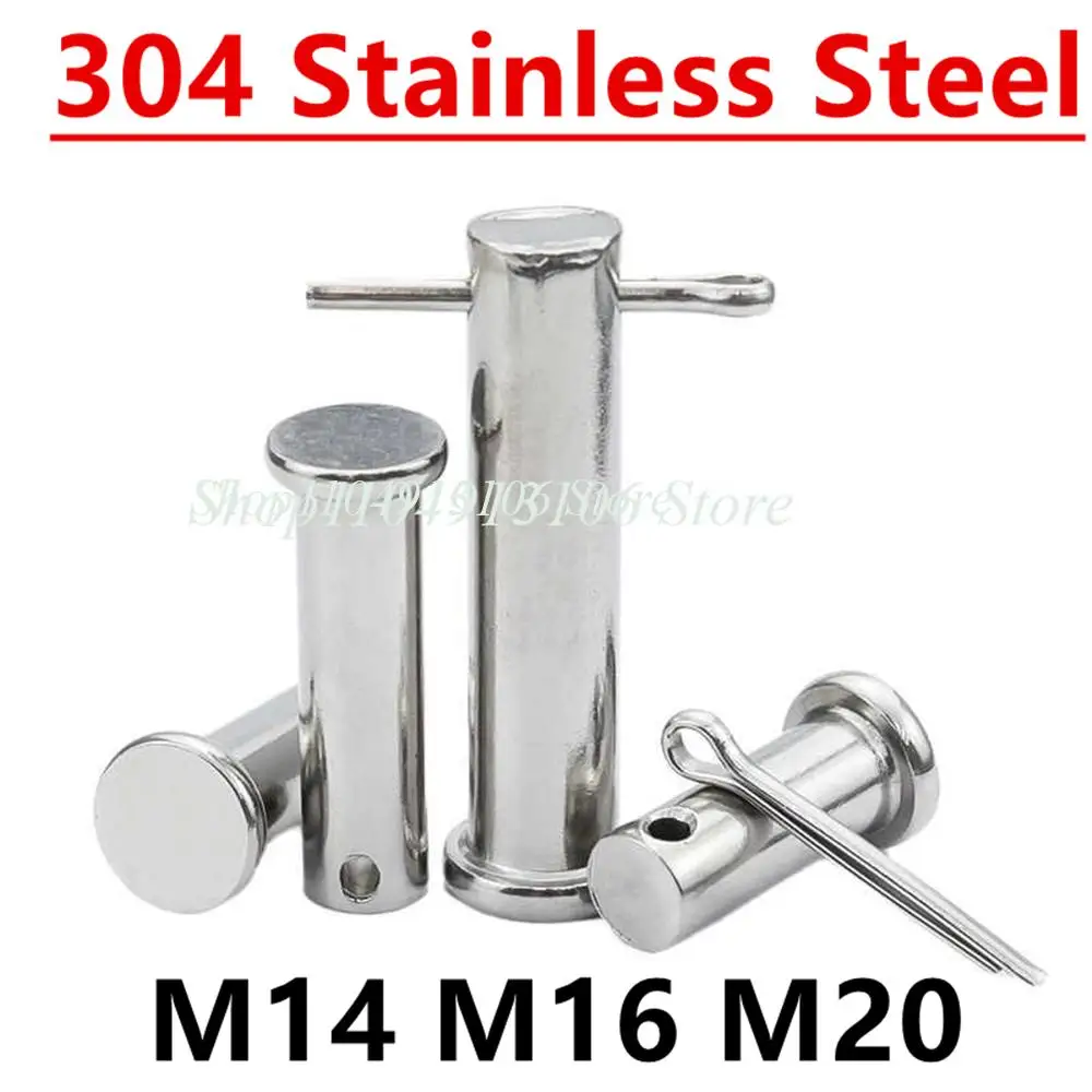 M14 M16 M20 304 Stainless Steel with Hole Pin Shaft Cotter Pin Set Flat Head Cylindrical Pin Plug Pin Positioning Pin