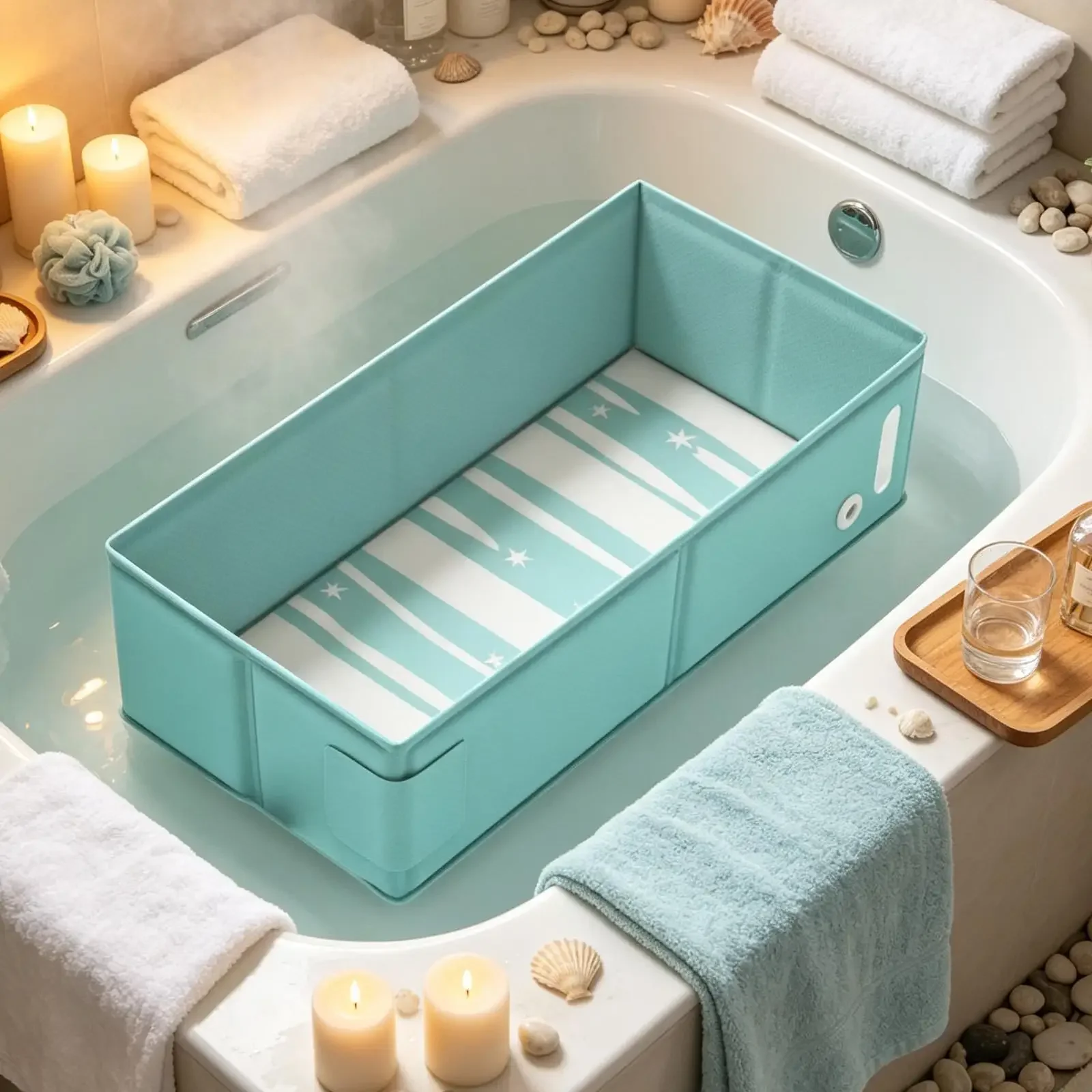 1PC Indoor Foldable Portable Non Slip Baby Bathtub,Pet Bath Tub, Foldable for Storage, Home Use Baby Pet Swimming Tub, Bath Tub