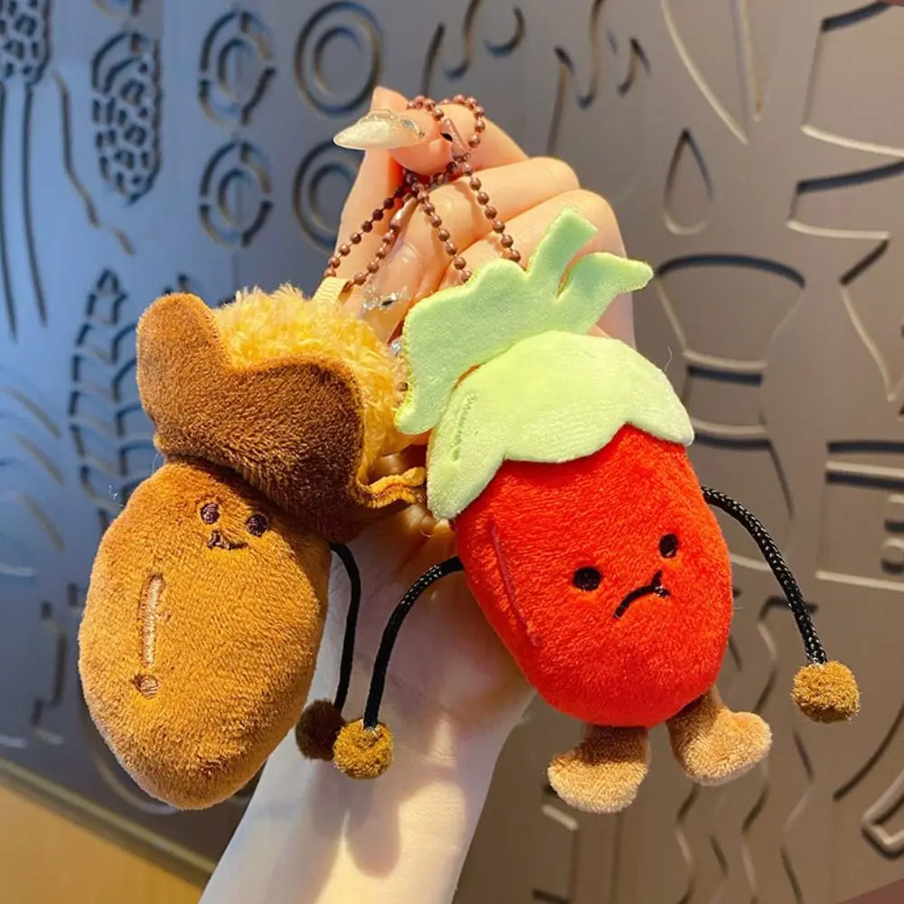 PP 綿表現人形キーホルダーリアルなコレクションヨモギの香りぬいぐるみペンダント快適な漫画高麗人参ぬいぐるみキーホルダー