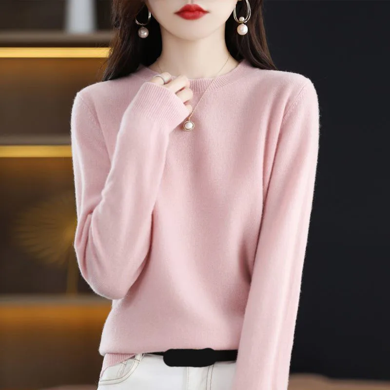 Xpqbb New Cashmere Sweater Women Korean Fashion O Neck Knitted Pullover Woman Sweaters Solid Casual Loose Warm Jumper Tops