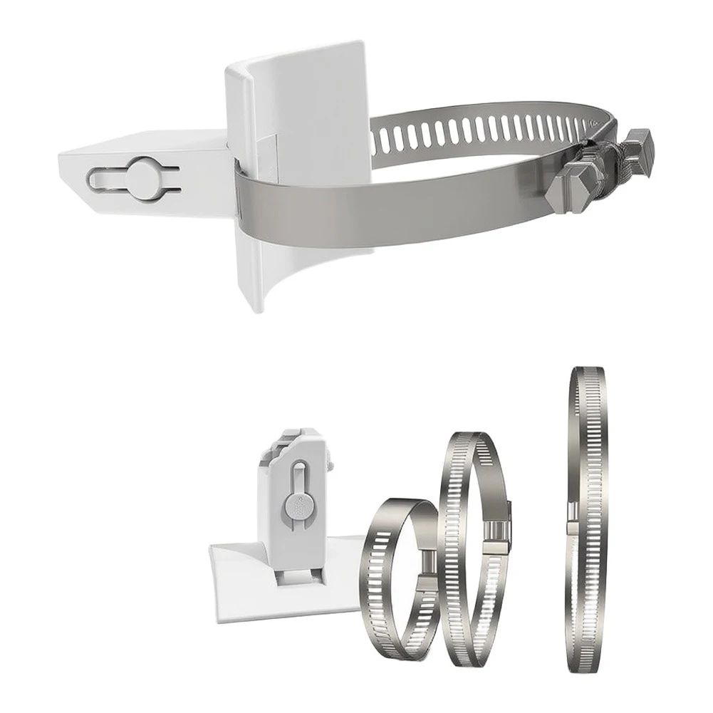 Stainless Steel Adjustable Monitoring Bracket with 3 Clamps Upright Pole Horizontal Pole and Base for Security Camera Mounting