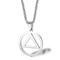 Fashion Eminem Triangle Men Pendant Necklace Hip hop Rock Street Culture Silver Color Chain Link   Man Jewelry