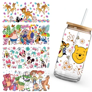 漫画のかわいいミシミニーウィニーベア16オンスガラスカップ /ガラスは高品質のラップ転送デカール自己粘着 12ベストセールスウィニーThePooh Wall Sticker -№7