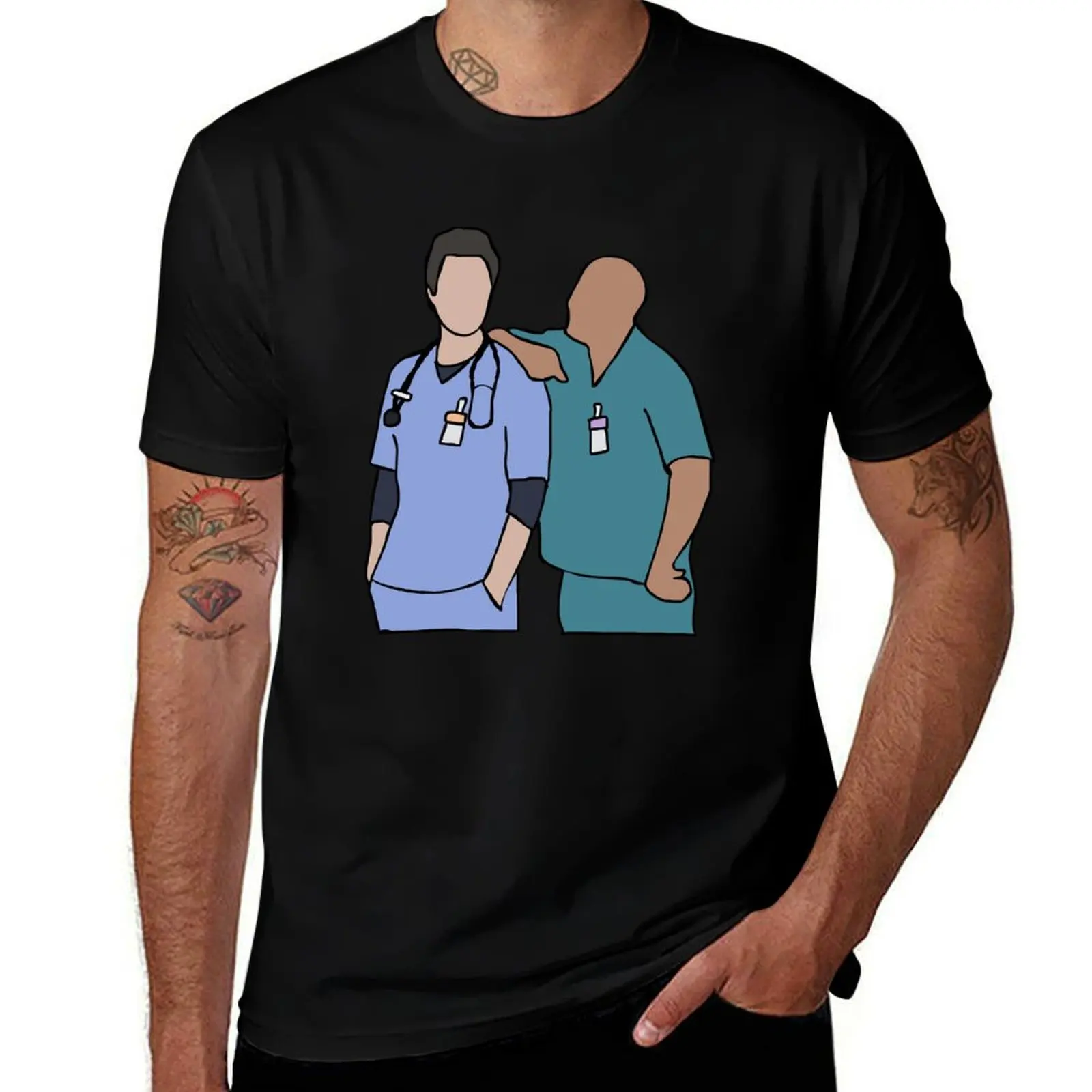 JD and Turk Scrubs Essential T-Shirt Active Sports Short Sleeve Cotton Shirt