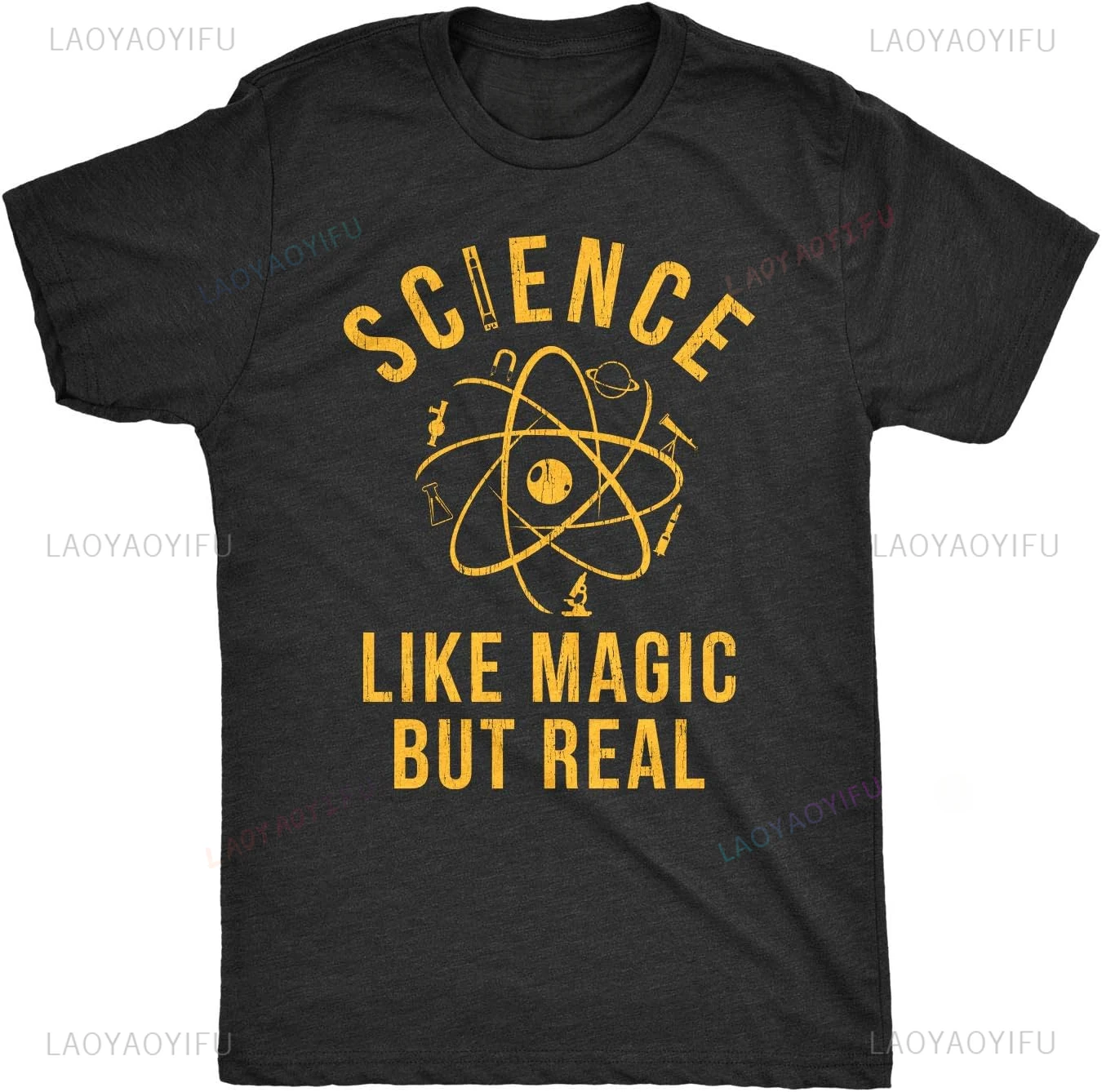 Mens Science Like Magic But Real Tshirt Funny Nerdy Teacher Hipster Hip Hop Casual Loose Man Tshirt Comfort Breathe Y2k Soft Tee